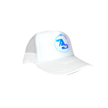Load image into Gallery viewer, Aphex Twin Blue Holographic Trucker Hat