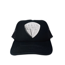 Load image into Gallery viewer, Tesla Bean Racing Trucker Hat Grey on Black