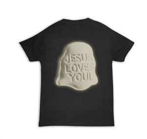 Jesus Xhrist Tan Print Tee Shirt Black