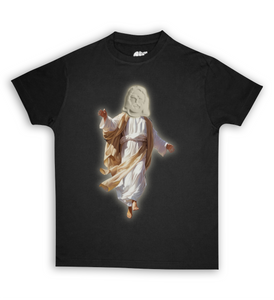 Jesus Xhrist Full Body Yellow Print Tee Shirt Bone