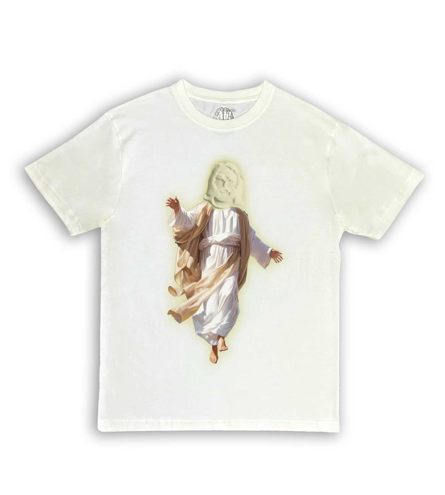 Jesus Xhrist Full Body Yellow Print Tee Shirt Bone