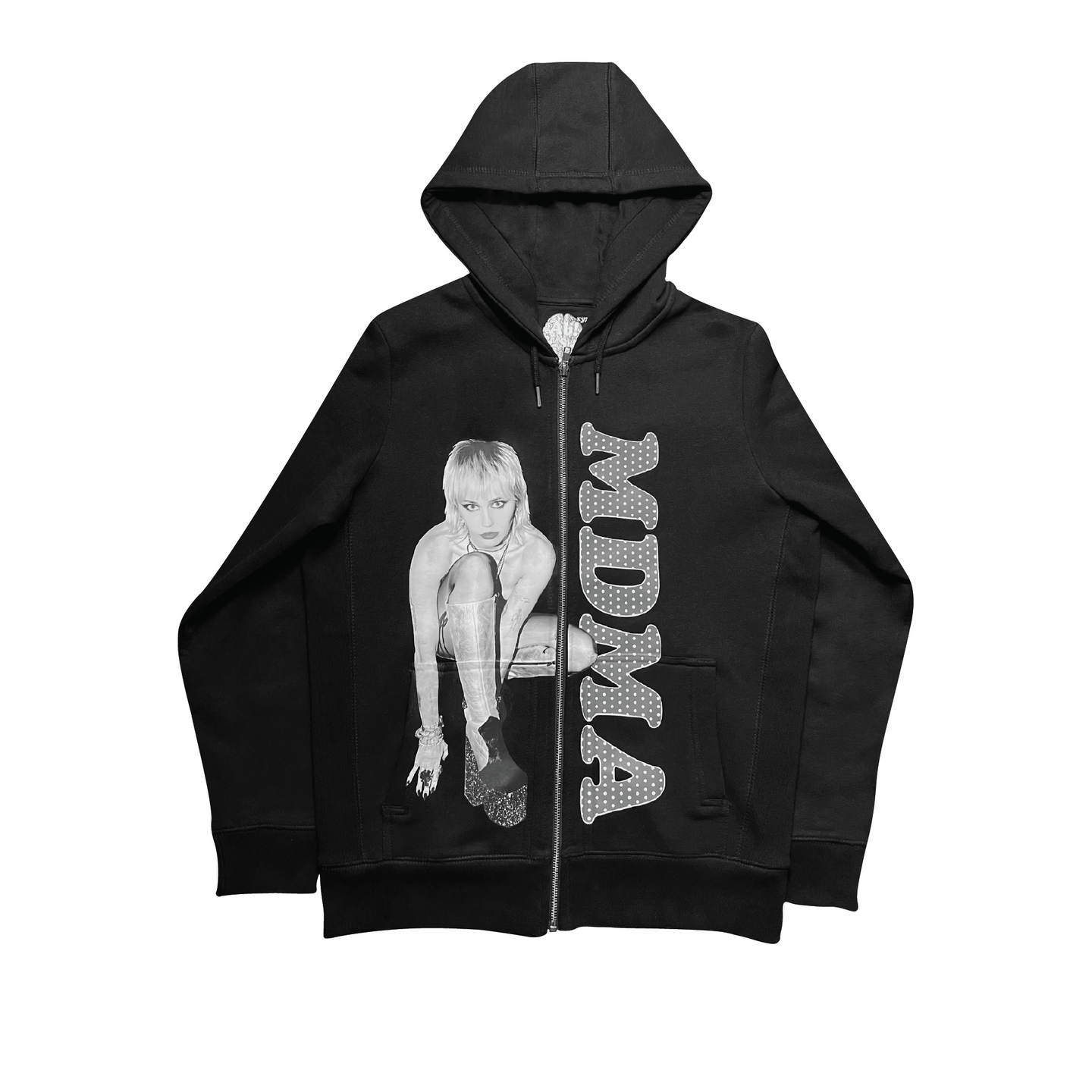 MDMA Kneeling Miley Cyrus Zip Up Hoodie Black