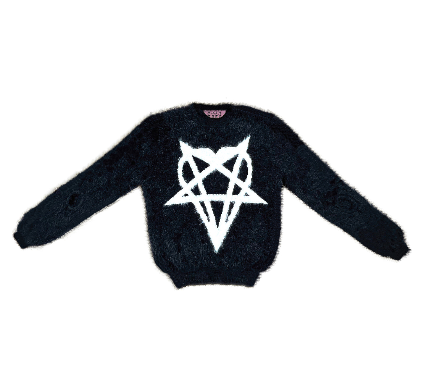 Heartagram Razor Synthetic Mink Sweater Black