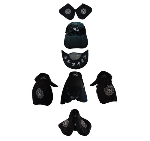 Aphex Twin Logo Nuclear Split Convertible Balaklava Outdoor Hat Black/3M Reflective