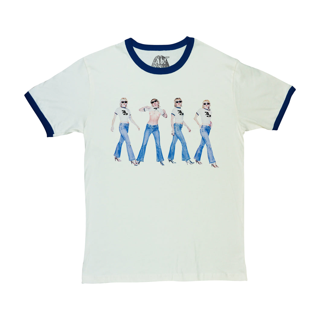 Miley Walking AB Ringer Tee Indigo