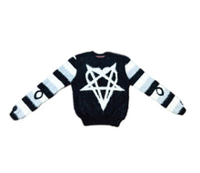 Load image into Gallery viewer, Heartagram Razor Synthetic Mink Striped Sleeve Sweater