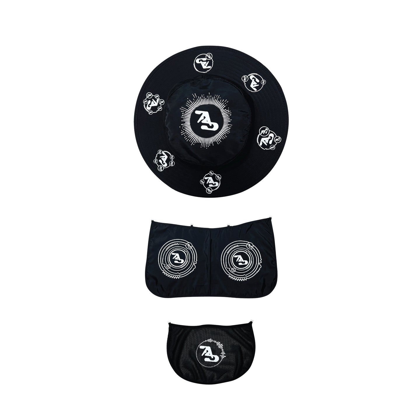Aphex Twin Logo Nuclear Split Convertible Outdoor Sun Hat Black