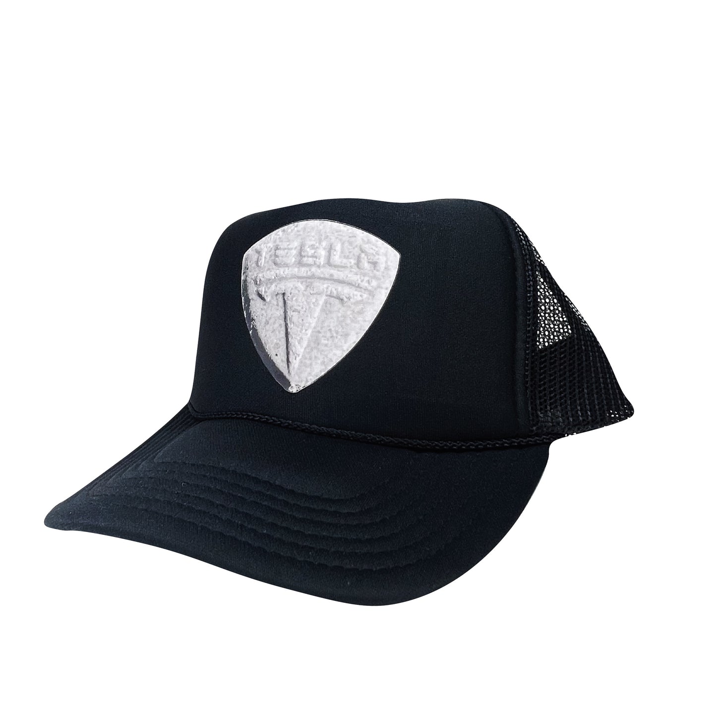 Tesla Bean Racing Trucker Hat Grey on Black