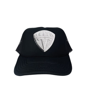 Tesla Bean Racing Trucker Hat Grey on Black