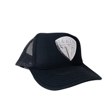 Load image into Gallery viewer, Tesla Bean Racing Trucker Hat Grey on Black
