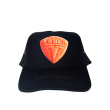 Load image into Gallery viewer, Tesla Bean Racing Trucker Hat Orange On Black